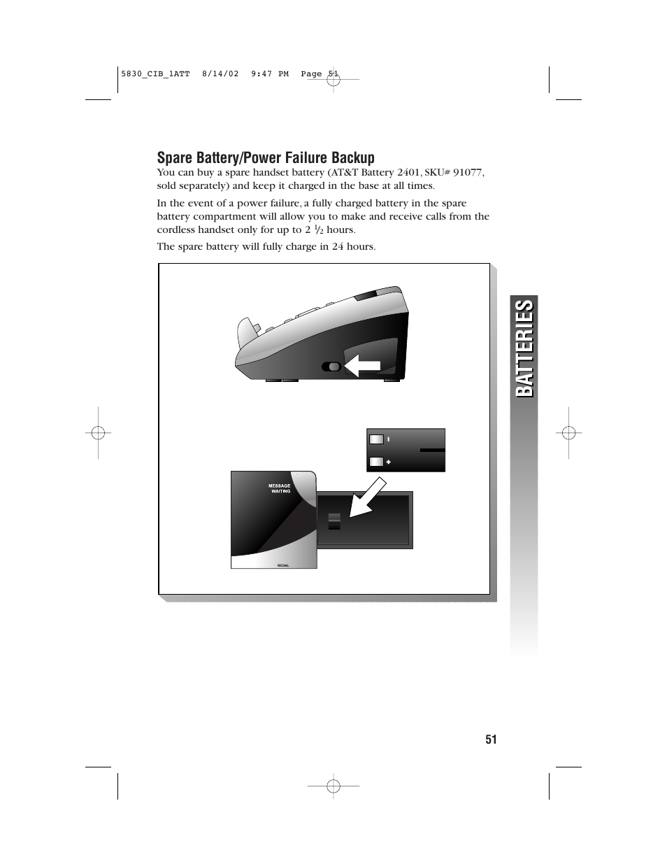 Ba tteries ba tteries | GN Netcom 5830 User Manual | Page 54 / 67