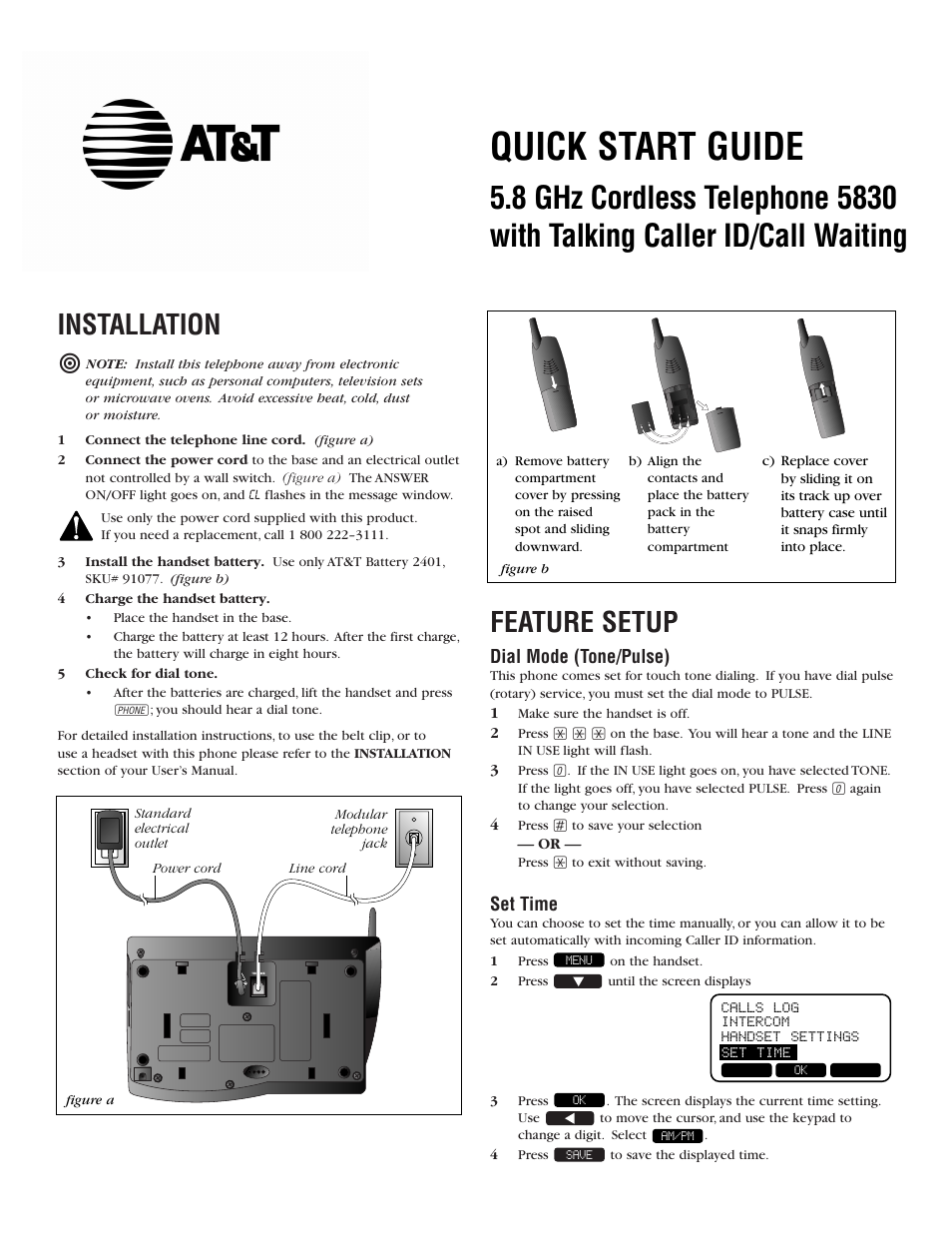 Quick start guide, Installation, Feature setup | GN Netcom 5830 User Manual | Page 65 / 67