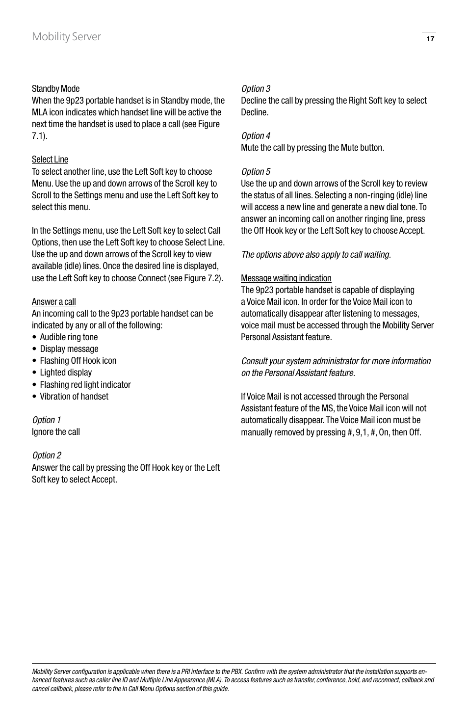Mobility server | GN Netcom 9p23 User Manual | Page 17 / 36