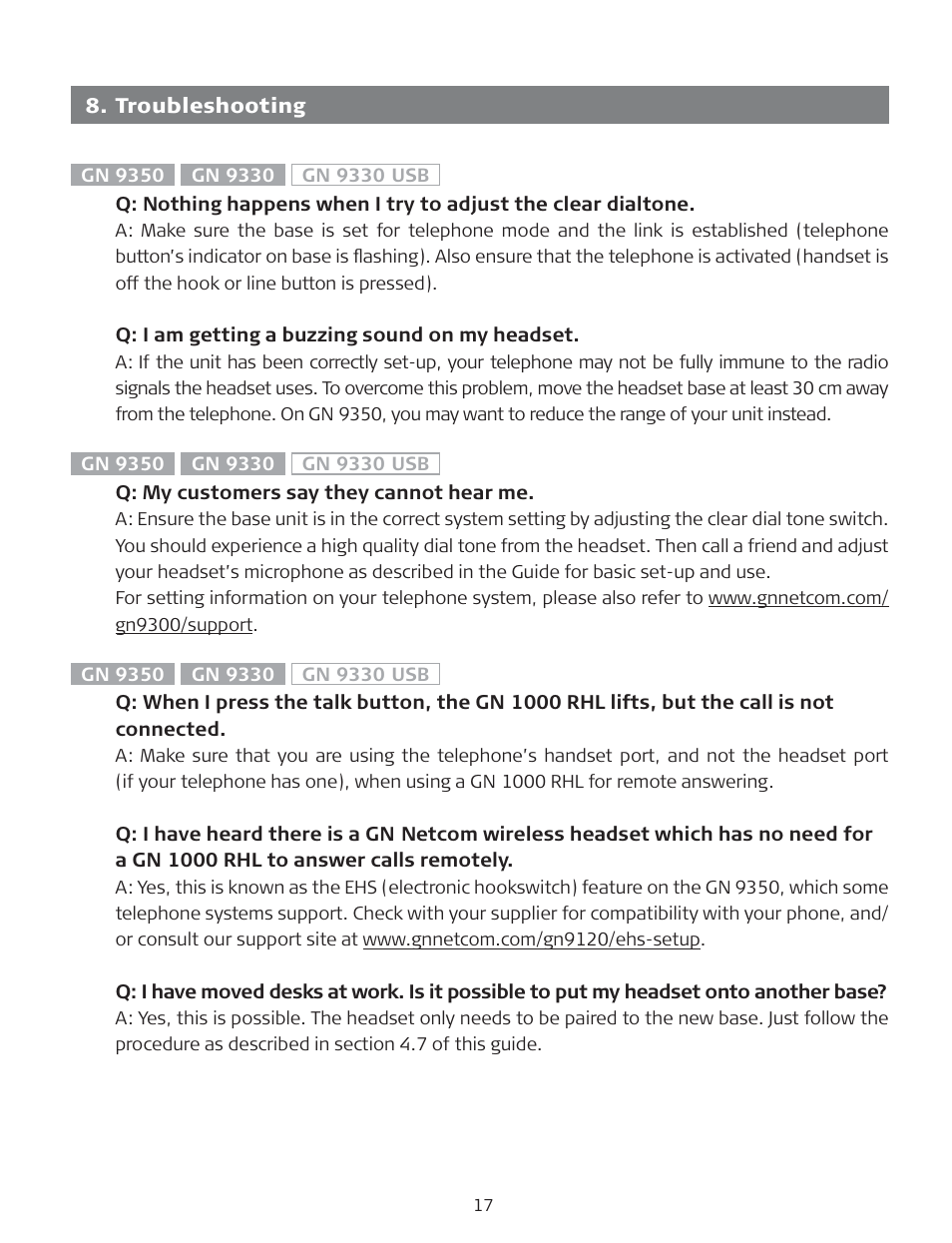 GN Netcom Netcom GN9350 User Manual | Page 18 / 19