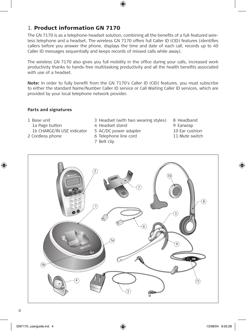 Product information gn 7170 | GN Netcom GN7170 User Manual | Page 4 / 18