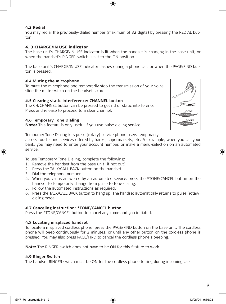 GN Netcom GN7170 User Manual | Page 9 / 18
