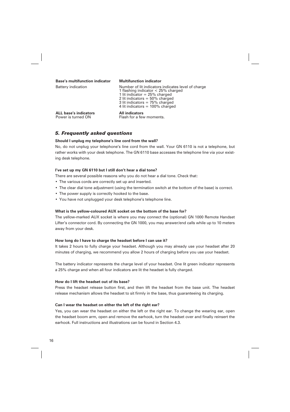 Frequently asked questions | GN Netcom GN 6110 User Manual | Page 15 / 18