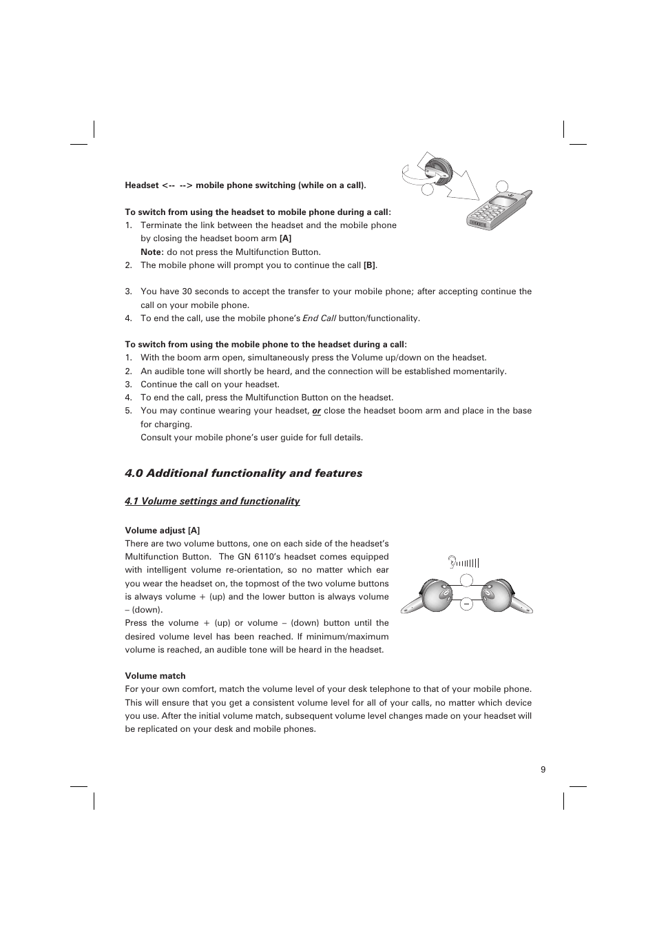 0 additional functionality and features | GN Netcom GN 6110 User Manual | Page 8 / 18