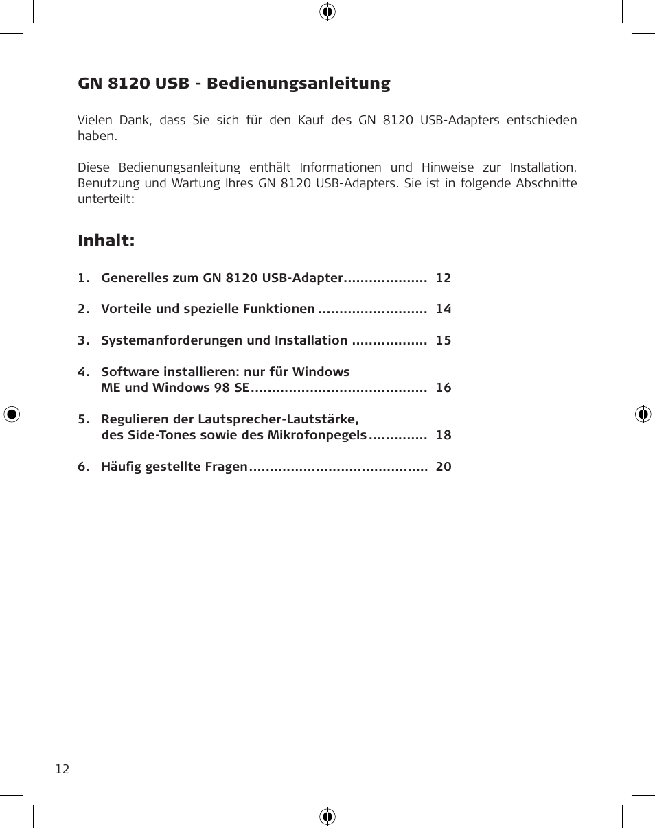 GN Netcom GN 8120 User Manual | Page 12 / 103