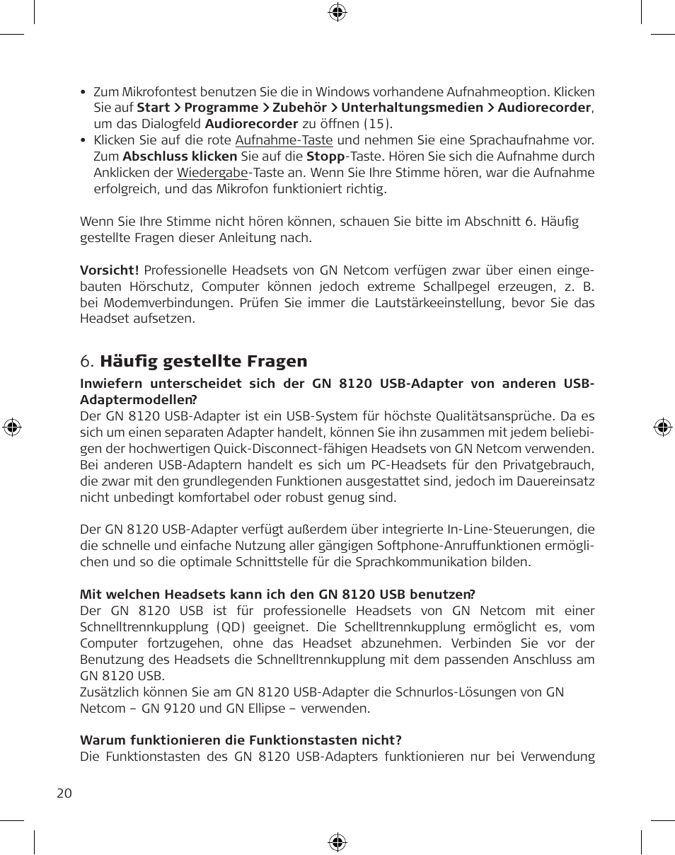 GN Netcom GN 8120 User Manual | Page 20 / 103