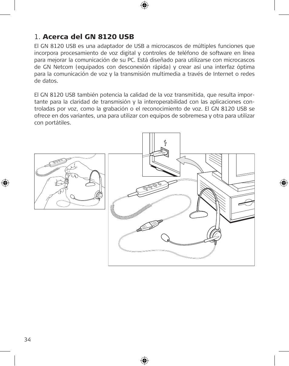 Acerca del gn 8120 usb | GN Netcom GN 8120 User Manual | Page 34 / 103
