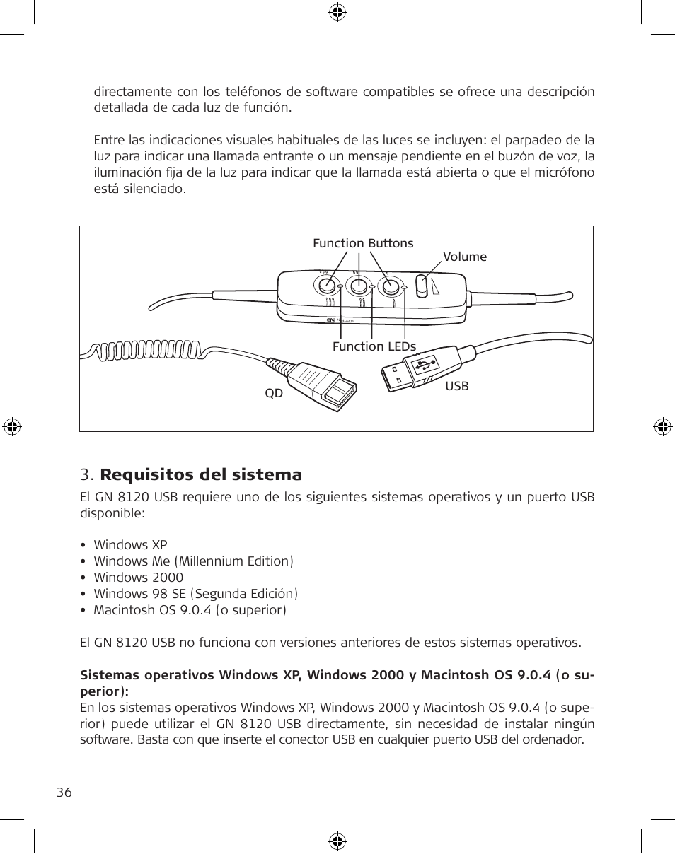 Requisitos del sistema | GN Netcom GN 8120 User Manual | Page 36 / 103