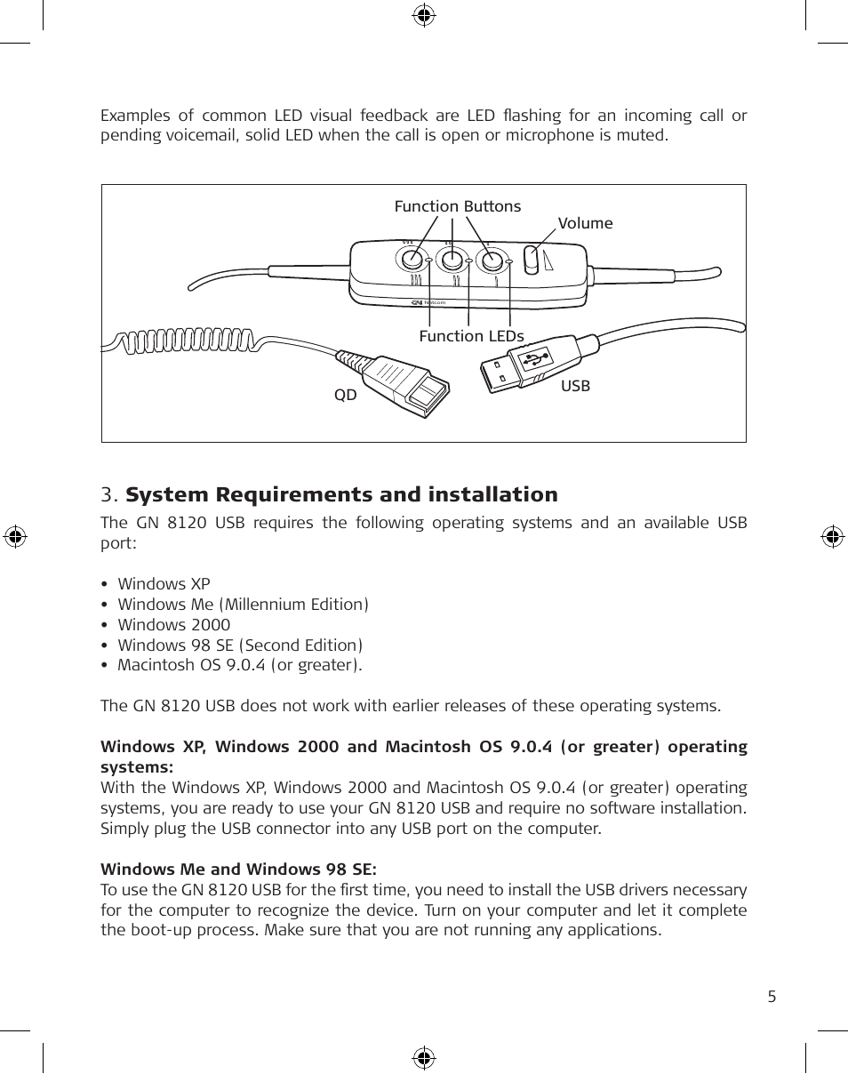 System requirements and installation | GN Netcom GN 8120 User Manual | Page 5 / 103