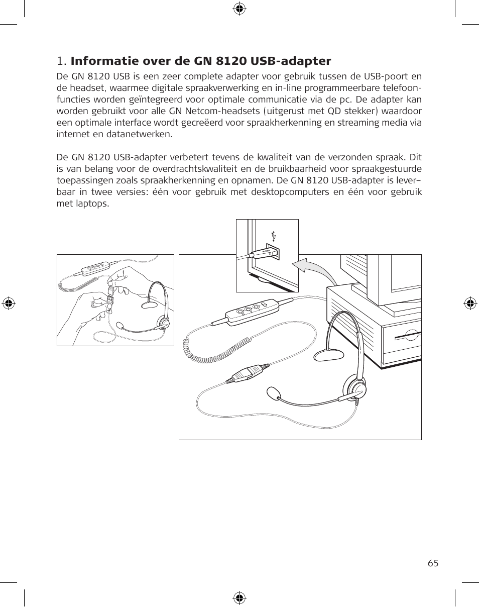 Informatie over de gn 8120 usb-adapter | GN Netcom GN 8120 User Manual | Page 65 / 103