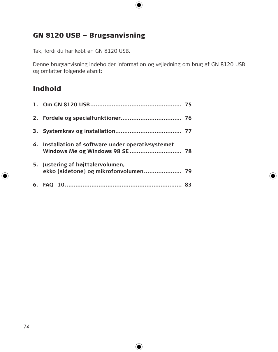GN Netcom GN 8120 User Manual | Page 74 / 103