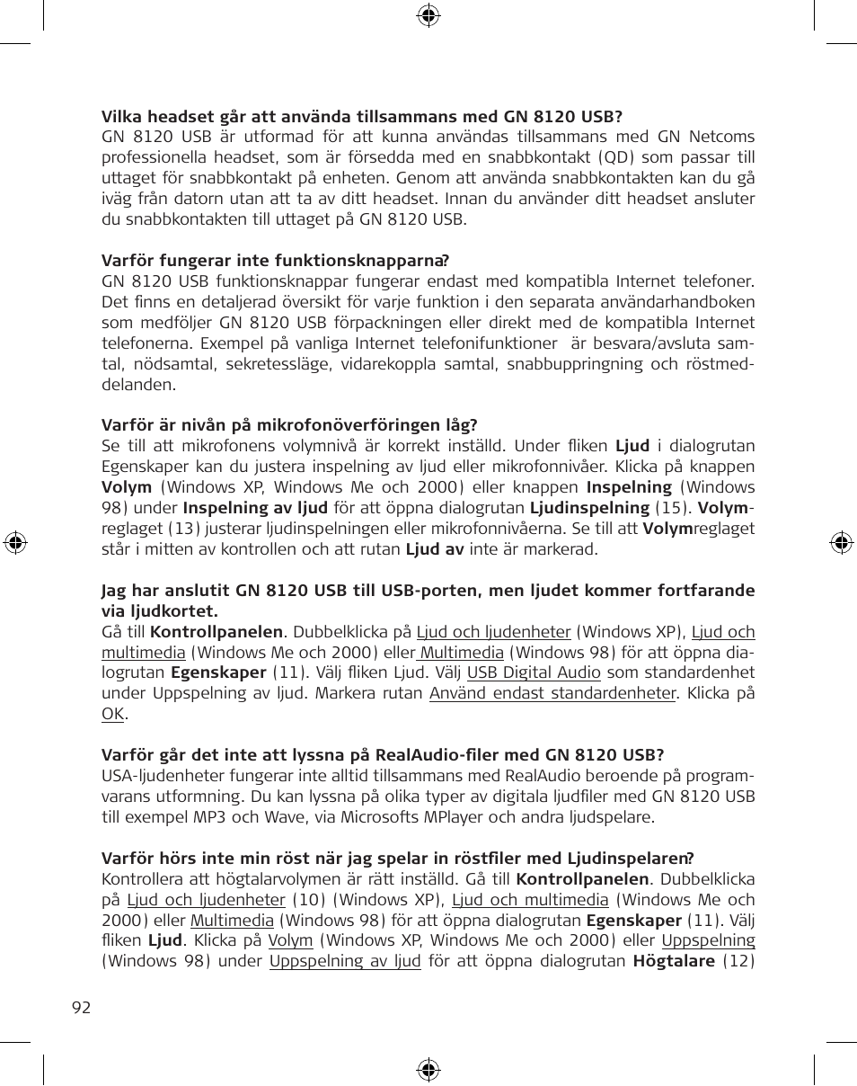 GN Netcom GN 8120 User Manual | Page 92 / 103