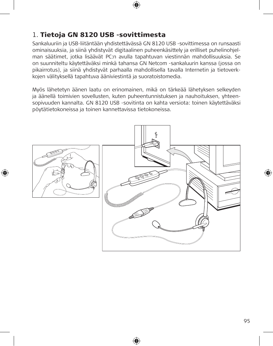 Tietoja gn 8120 usb -sovittimesta | GN Netcom GN 8120 User Manual | Page 95 / 103