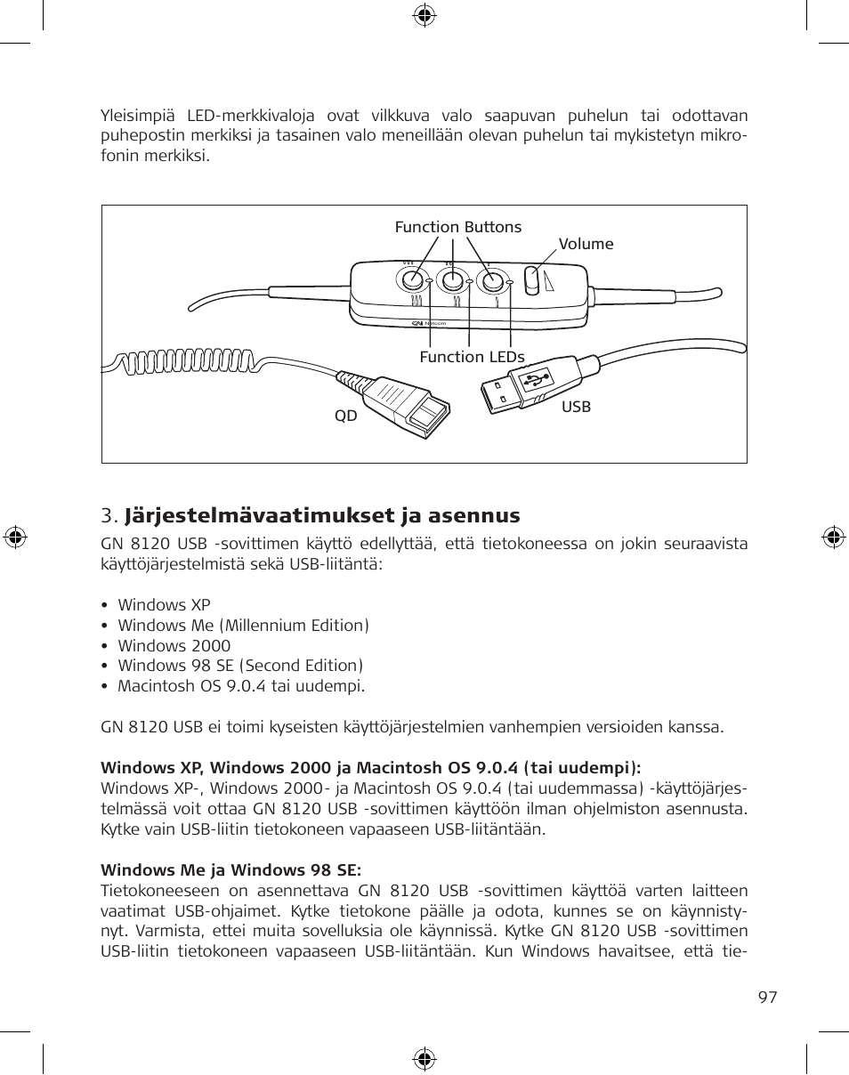 Järjestelmävaatimukset ja asennus | GN Netcom GN 8120 User Manual | Page 97 / 103
