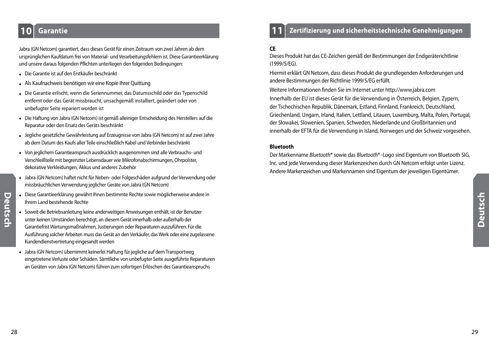 Deu ts ch | GN Netcom Jabra BT160 User Manual | Page 17 / 63