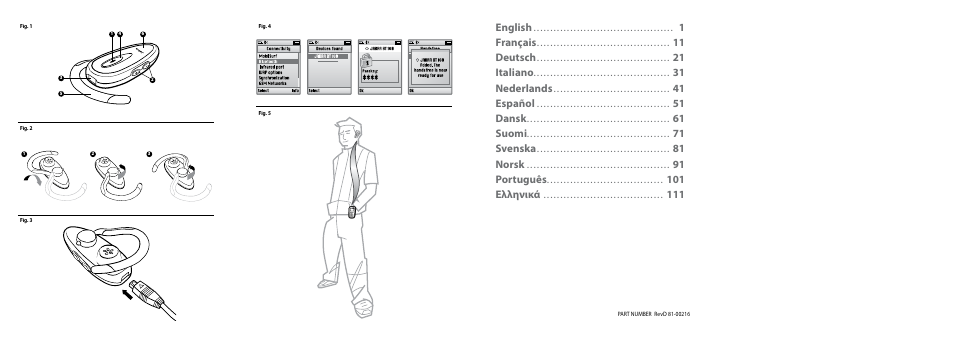 English, 1français, 11 deutsch | 21 italiano, 31 nederlands, 41 español, 51 dansk, 61 suomi, 71 svenska, 81 norsk | GN Netcom Jabra BT160 User Manual | Page 2 / 63