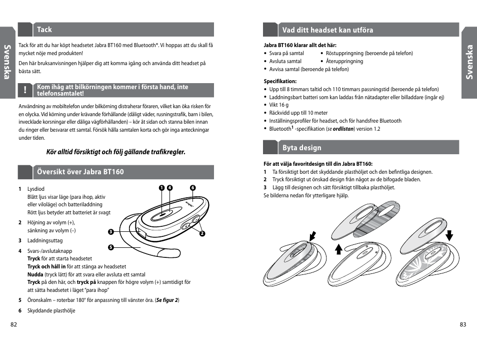 Sv en sk a | GN Netcom Jabra BT160 User Manual | Page 44 / 63