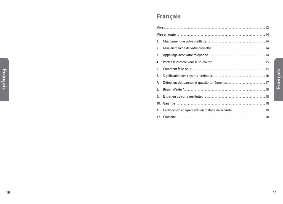 Français, Fr an ça is | GN Netcom Jabra BT160 User Manual | Page 8 / 63