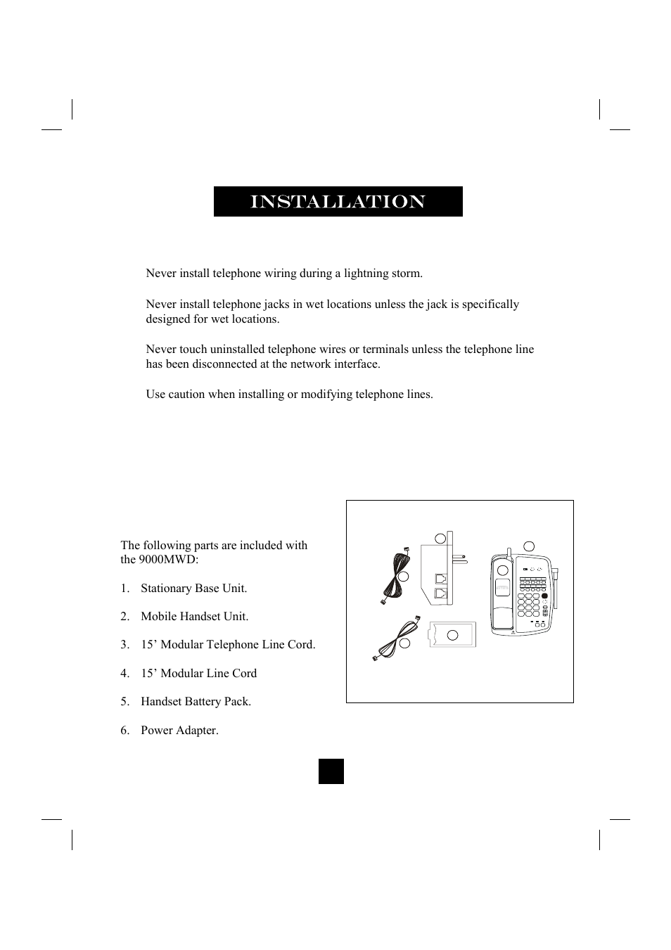 Caution, Parts check list | GN Netcom 9000MWD User Manual | Page 17 / 35