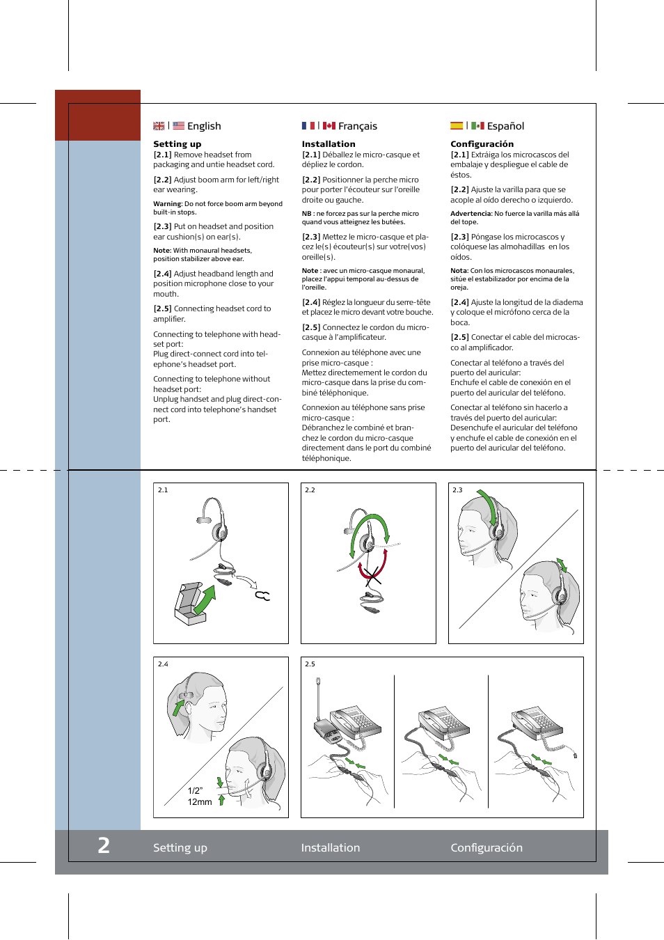 Setting up installation conﬁguración | GN Netcom GN 2000 User Manual | Page 4 / 8