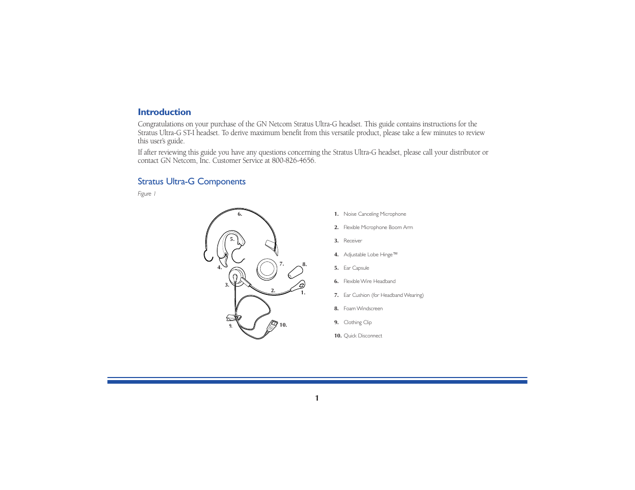 Introduction, Stratus ultra-g components | GN Netcom STRATUS ULTRA-G User Manual | Page 3 / 12