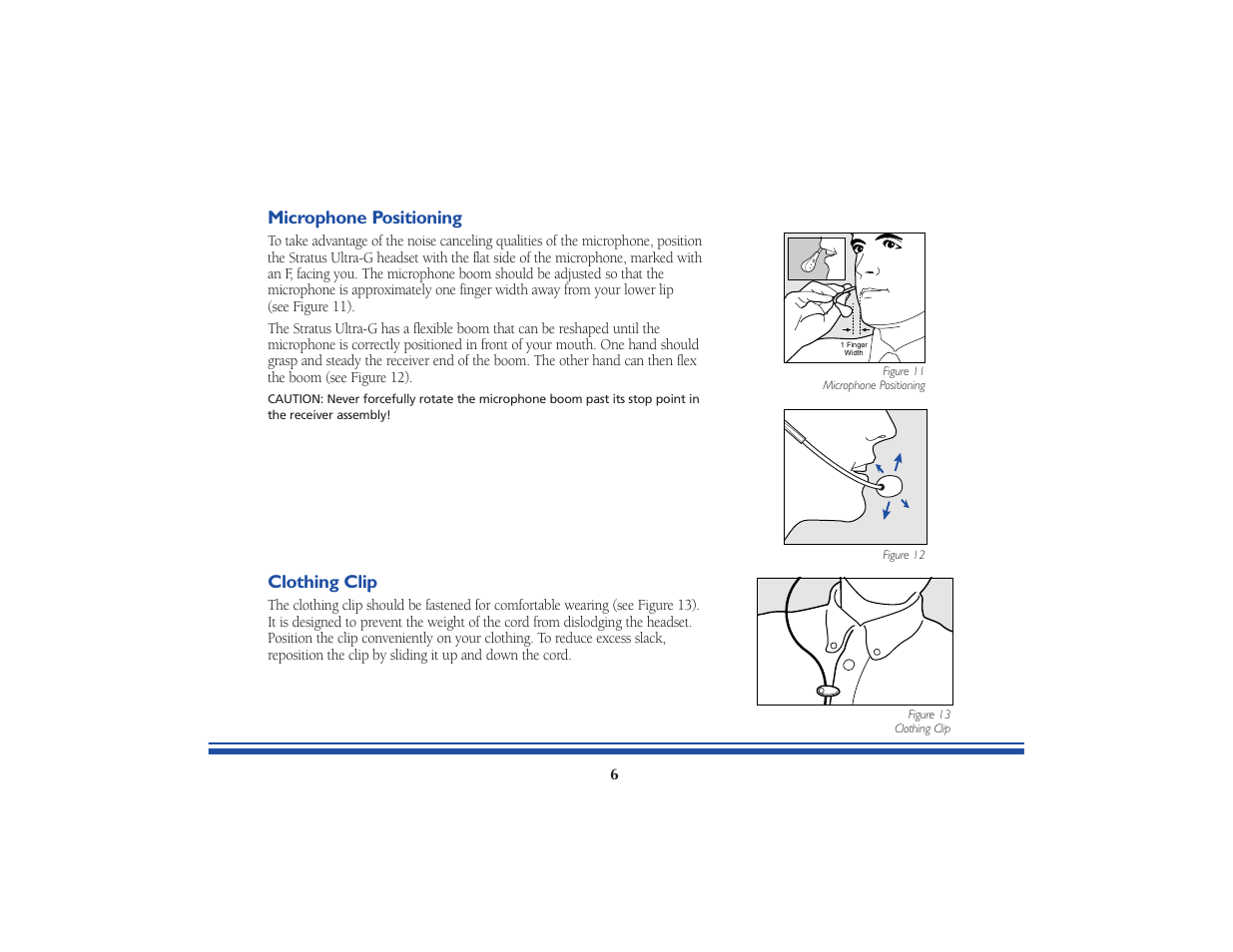Microphone positioning, Clothing clip | GN Netcom STRATUS ULTRA-G User Manual | Page 8 / 12