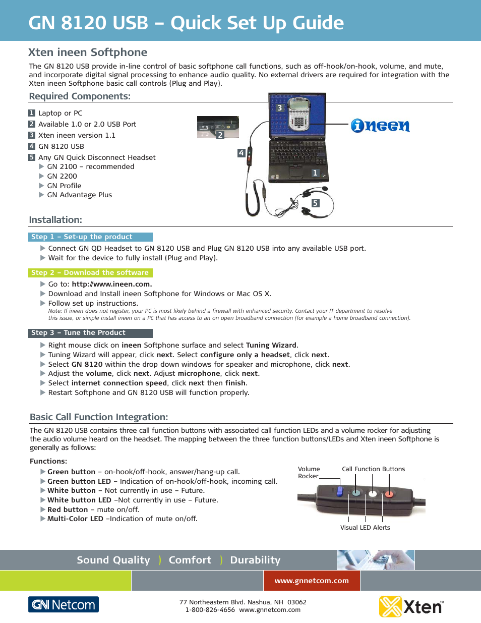 GN Netcom GN 8120 USB User Manual | 1 page