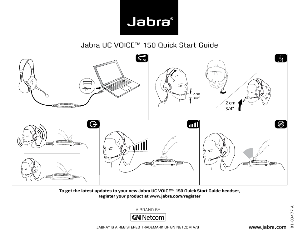 Jabra UC VOICE 150 User Manual | 2 pages