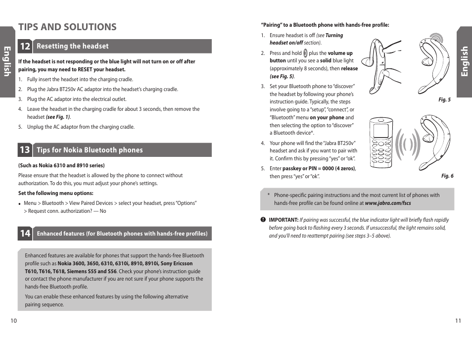12 tips and solutions, En g lis h | GN Netcom BT250v User Manual | Page 6 / 9
