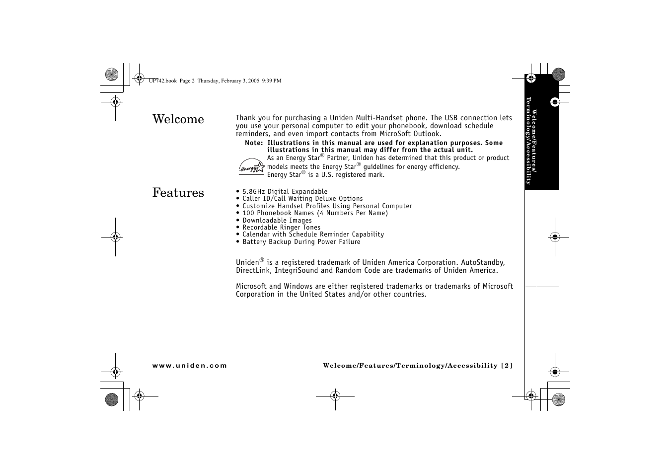 Welcome/features/terminology/ accessibility, Welcome features w e lcome | GN Netcom ELT 560 User Manual | Page 3 / 72