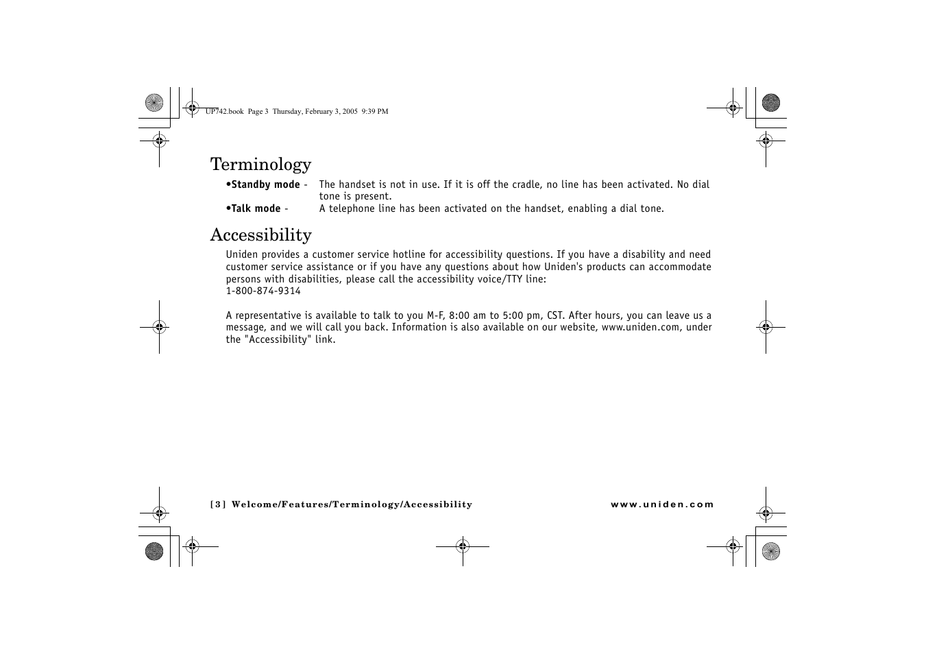 Terminology, Accessibility | GN Netcom ELT 560 User Manual | Page 4 / 72