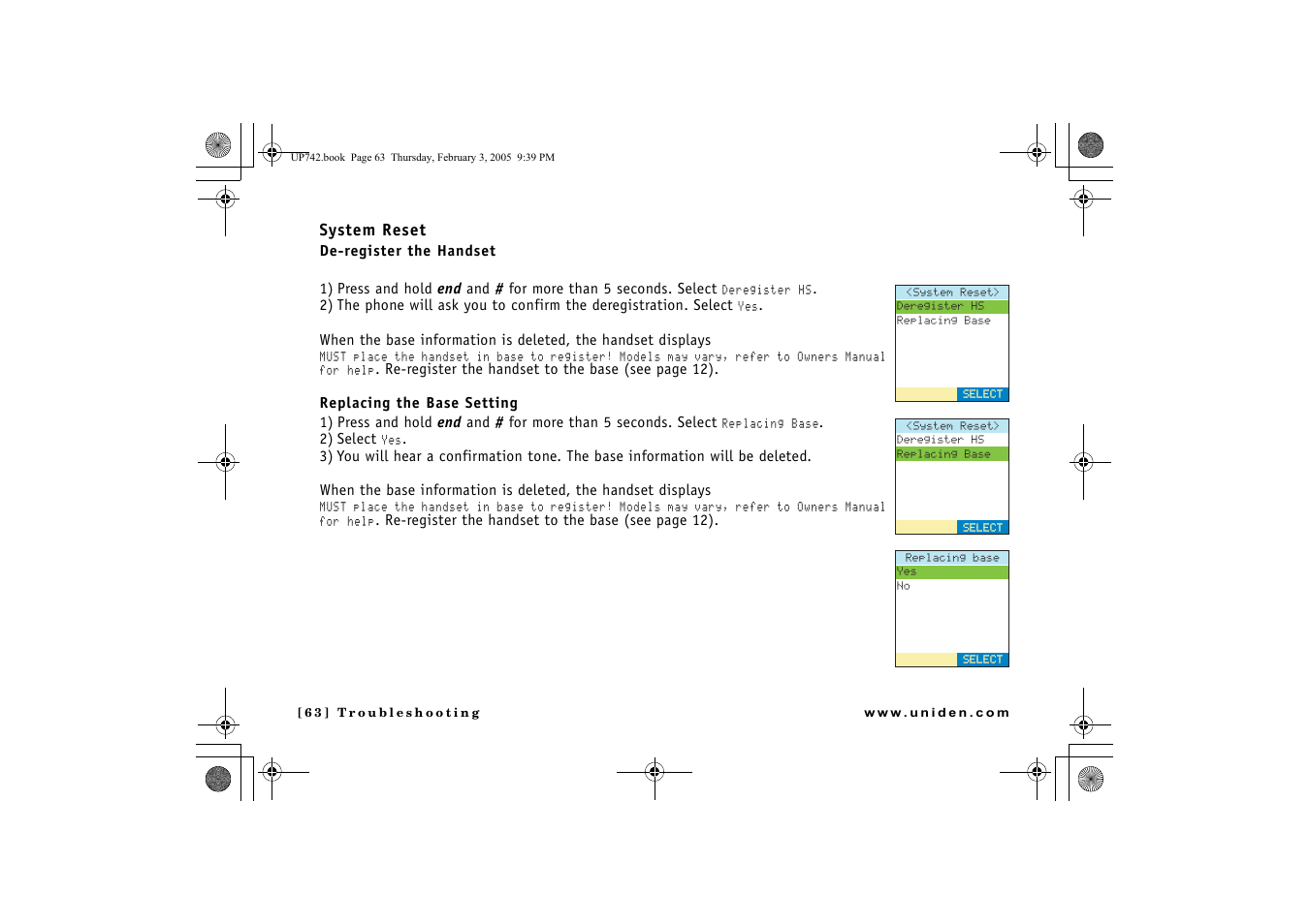 System reset | GN Netcom ELT 560 User Manual | Page 64 / 72