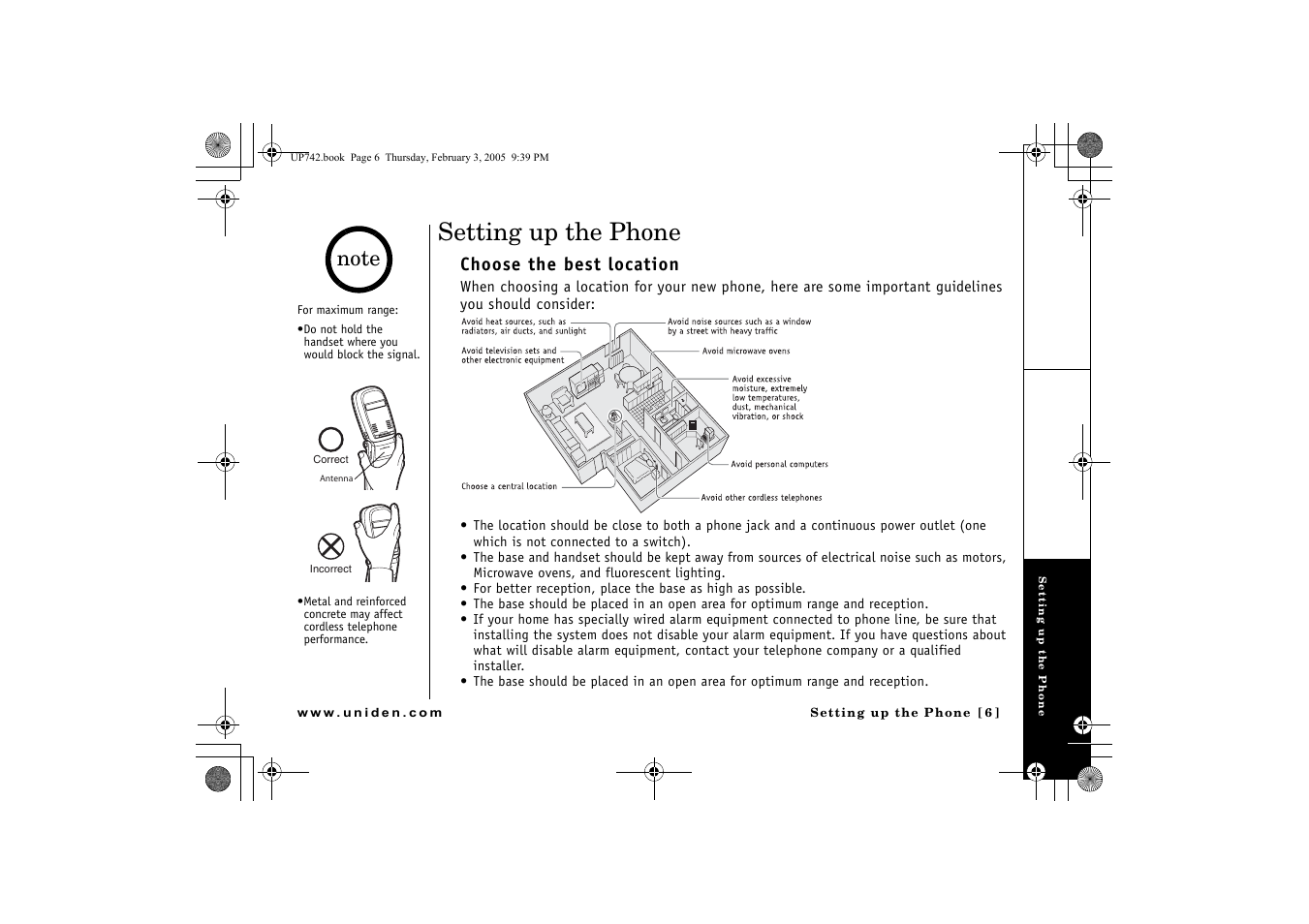 Setting up the phone, Choose the best location | GN Netcom ELT 560 User Manual | Page 7 / 72
