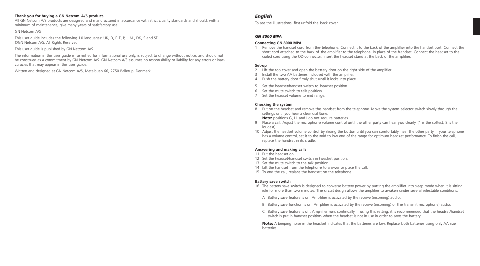 GN Netcom 8000 MPA User Manual | Page 2 / 17