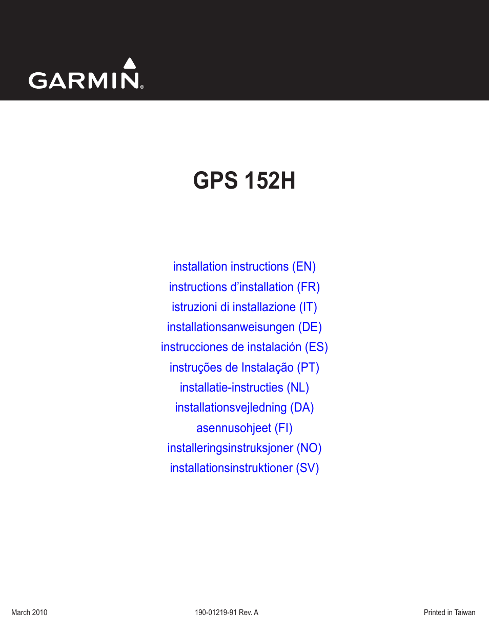 Garmin GPS 190-01219-91 User Manual | 36 pages