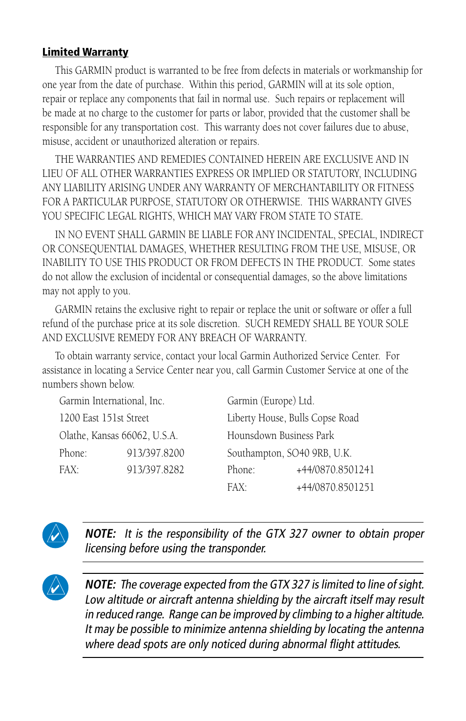 Garmin GTX 327 User Manual | Page 3 / 8