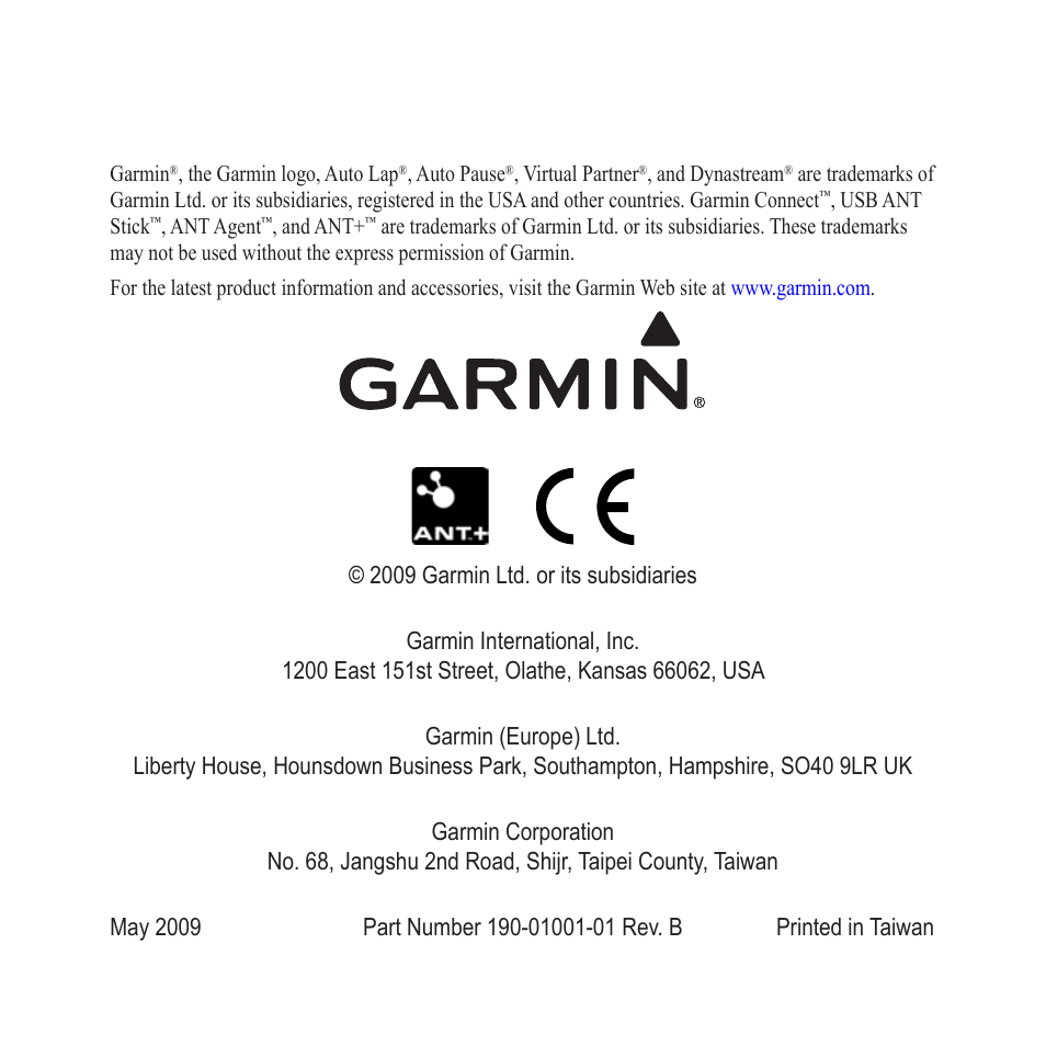 Garmin FR60 User Manual | Page 12 / 12