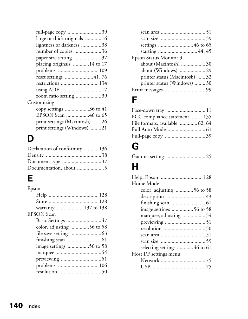 Epson CX11NF User Manual | Page 140 / 144