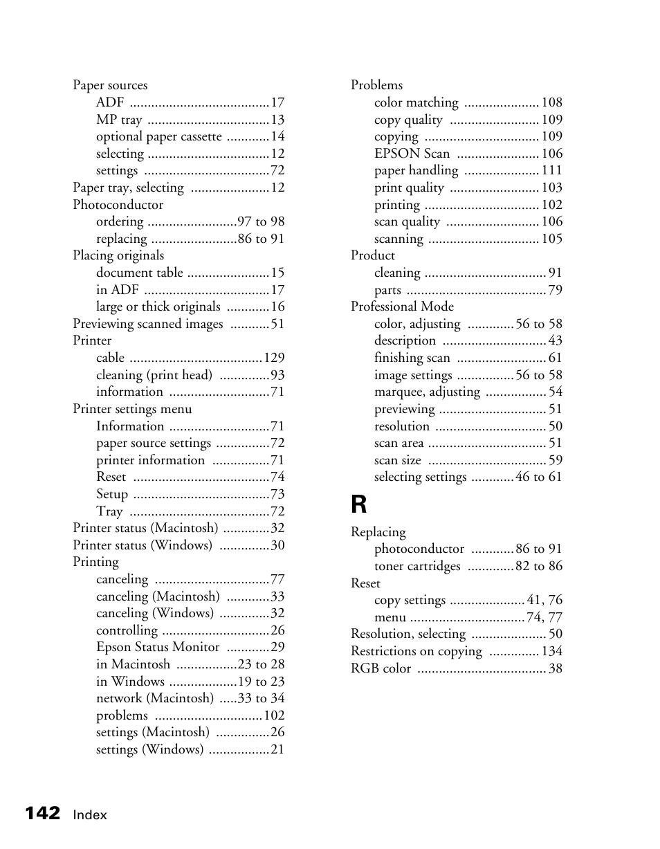 Epson CX11NF User Manual | Page 142 / 144