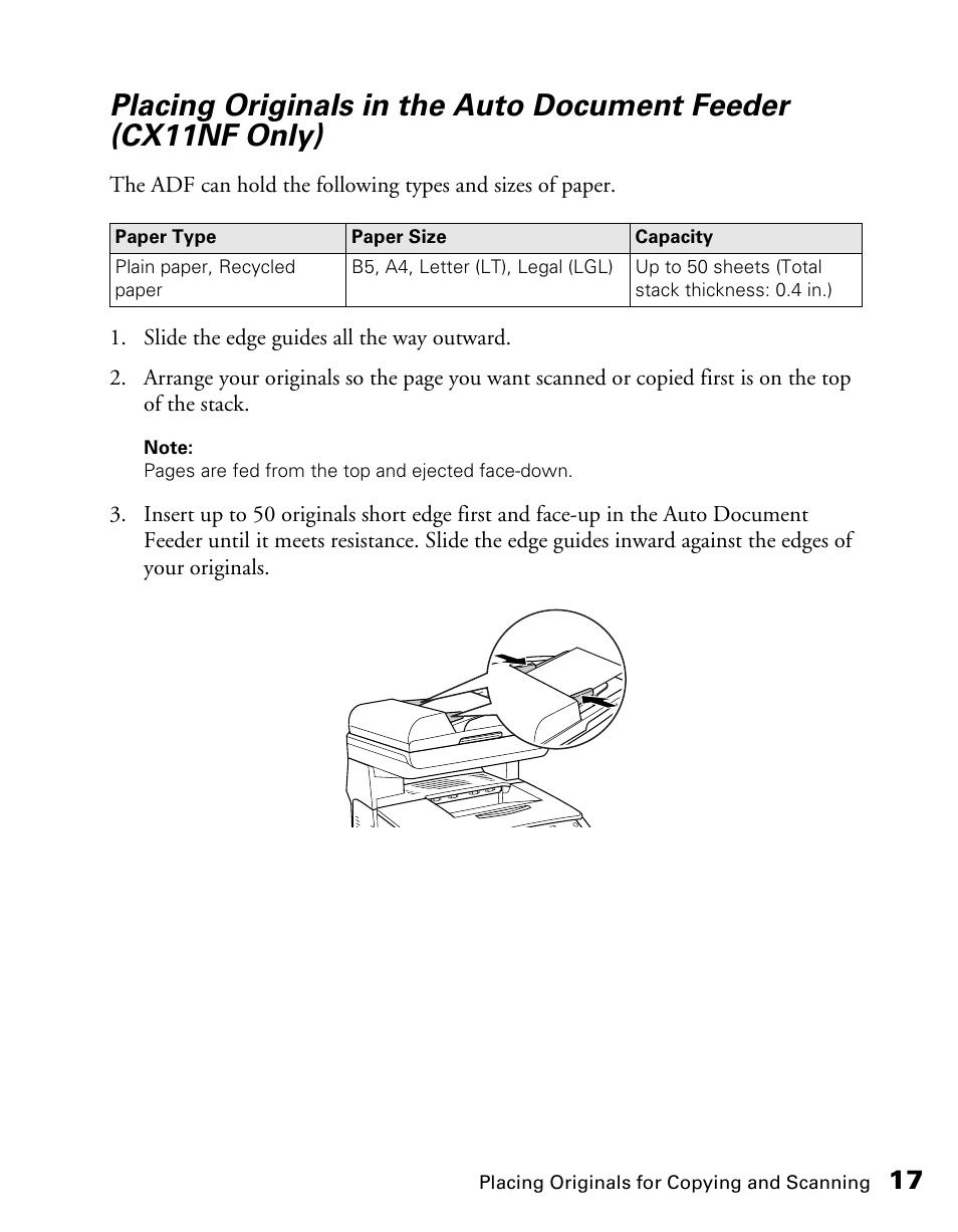 Epson CX11NF User Manual | Page 17 / 144