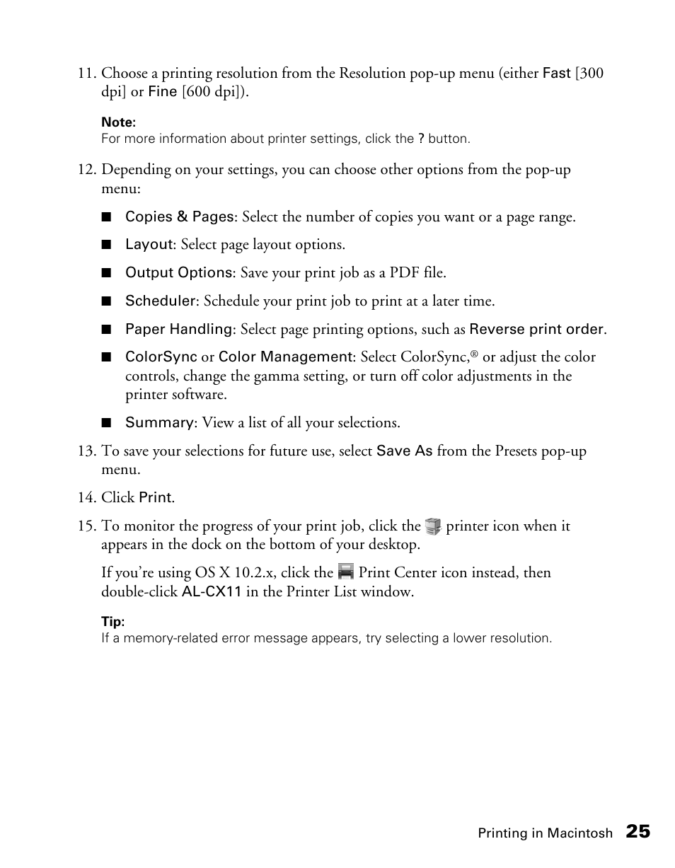 Epson CX11NF User Manual | Page 25 / 144