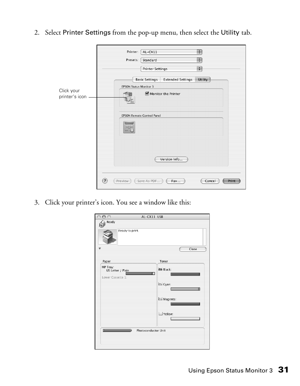 Epson CX11NF User Manual | Page 31 / 144