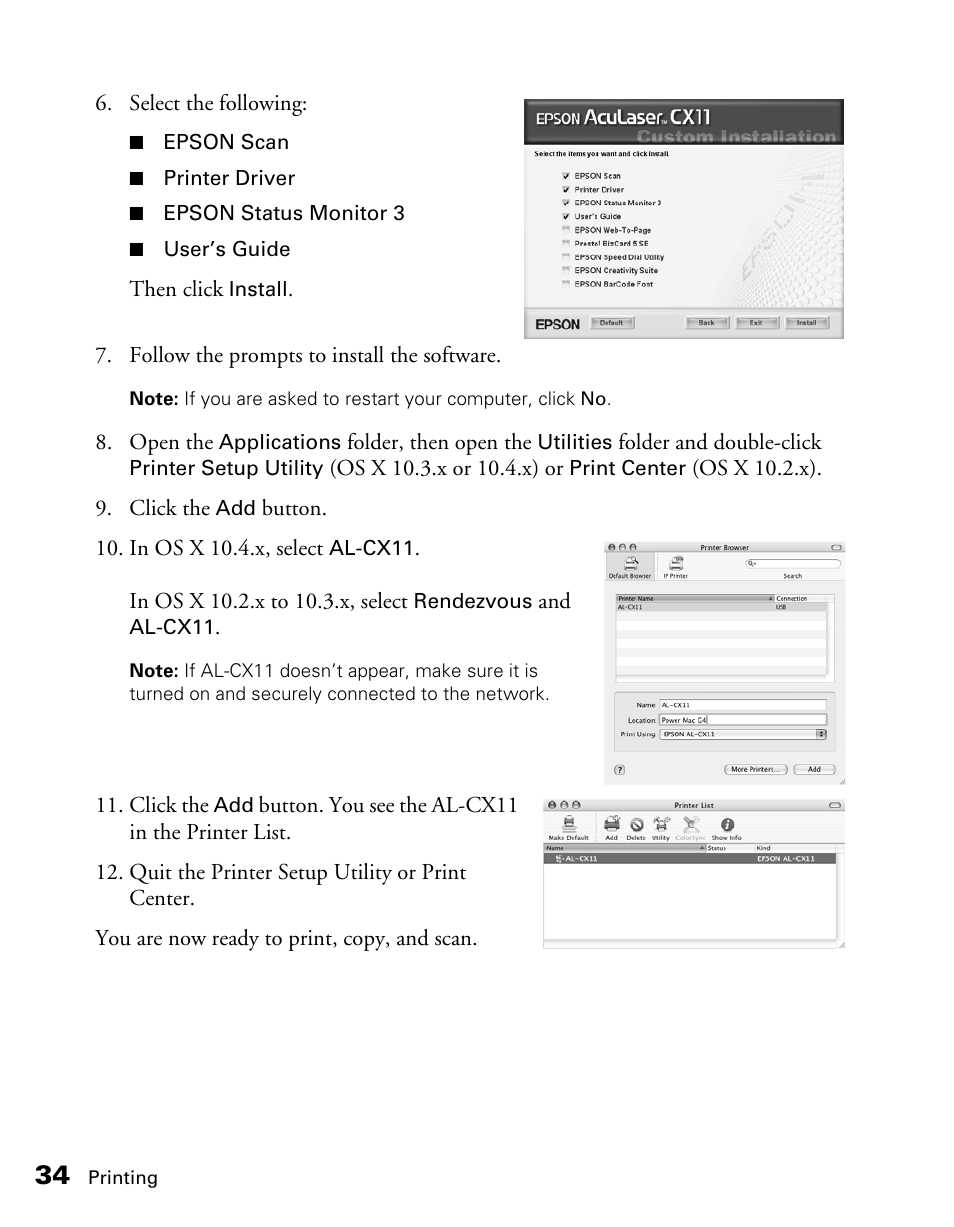 Epson CX11NF User Manual | Page 34 / 144