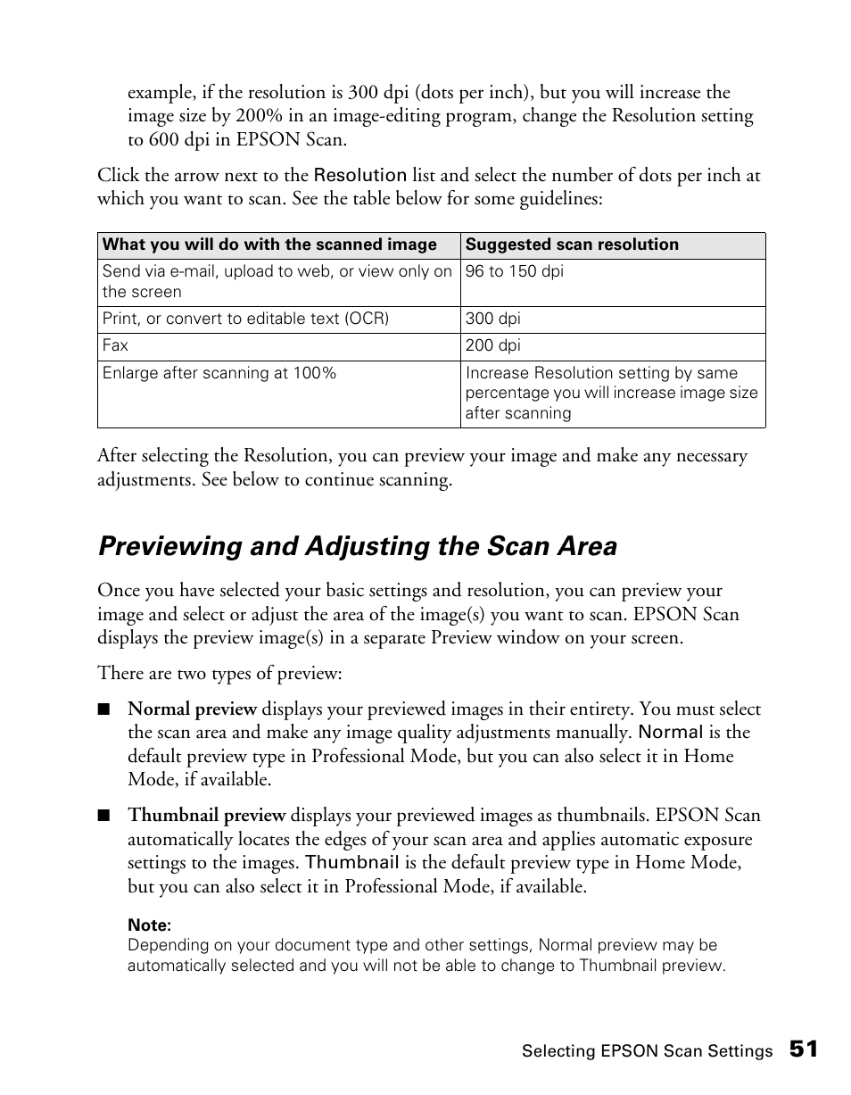 Previewing and adjusting the scan area | Epson CX11NF User Manual | Page 51 / 144