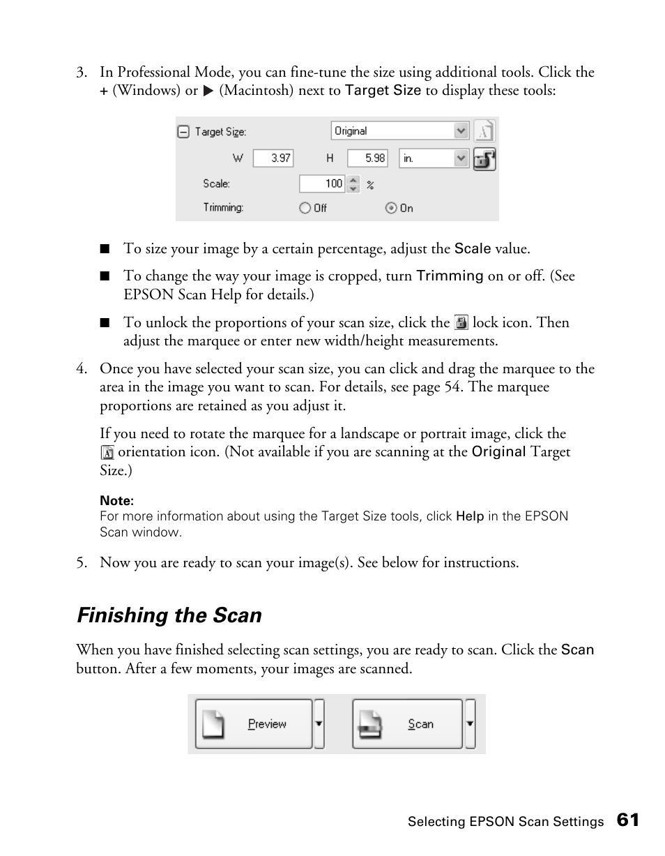 Finishing the scan | Epson CX11NF User Manual | Page 61 / 144