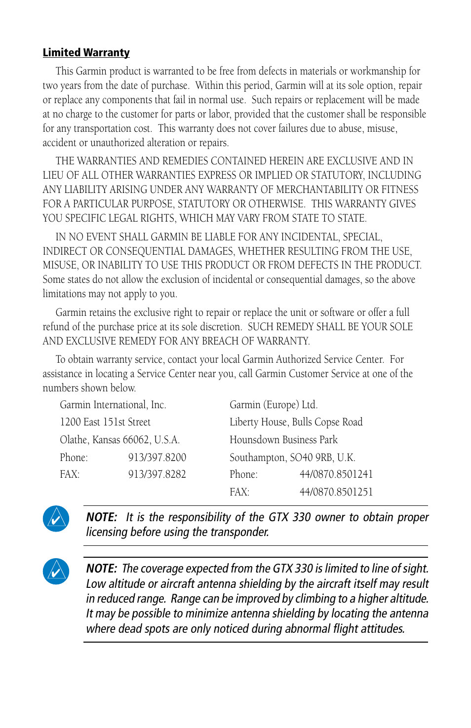 Garmin GTX 330 User Manual | Page 3 / 12