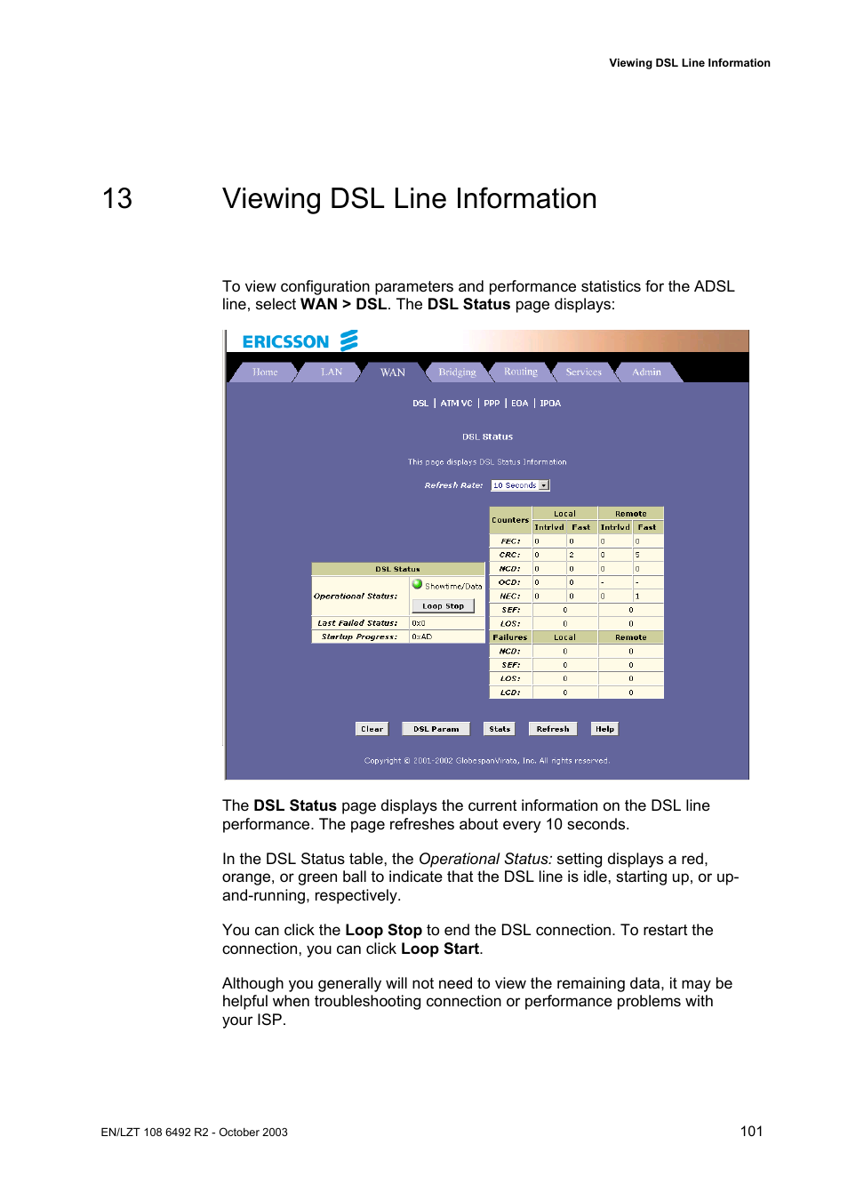 13 viewing dsl line information | Garmin HM210DP/DI User Manual | Page 109 / 135