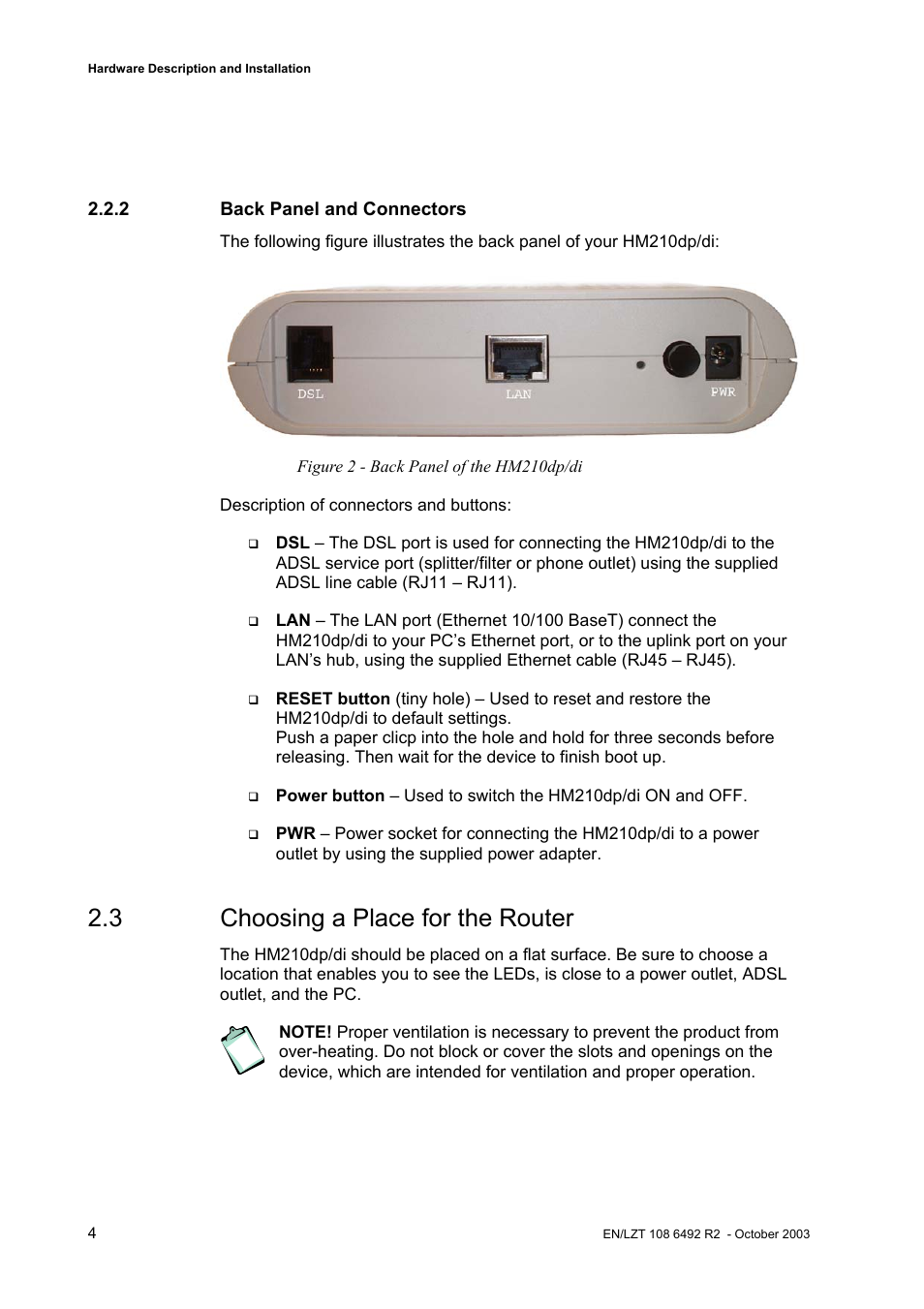 3 choosing a place for the router | Garmin HM210DP/DI User Manual | Page 12 / 135