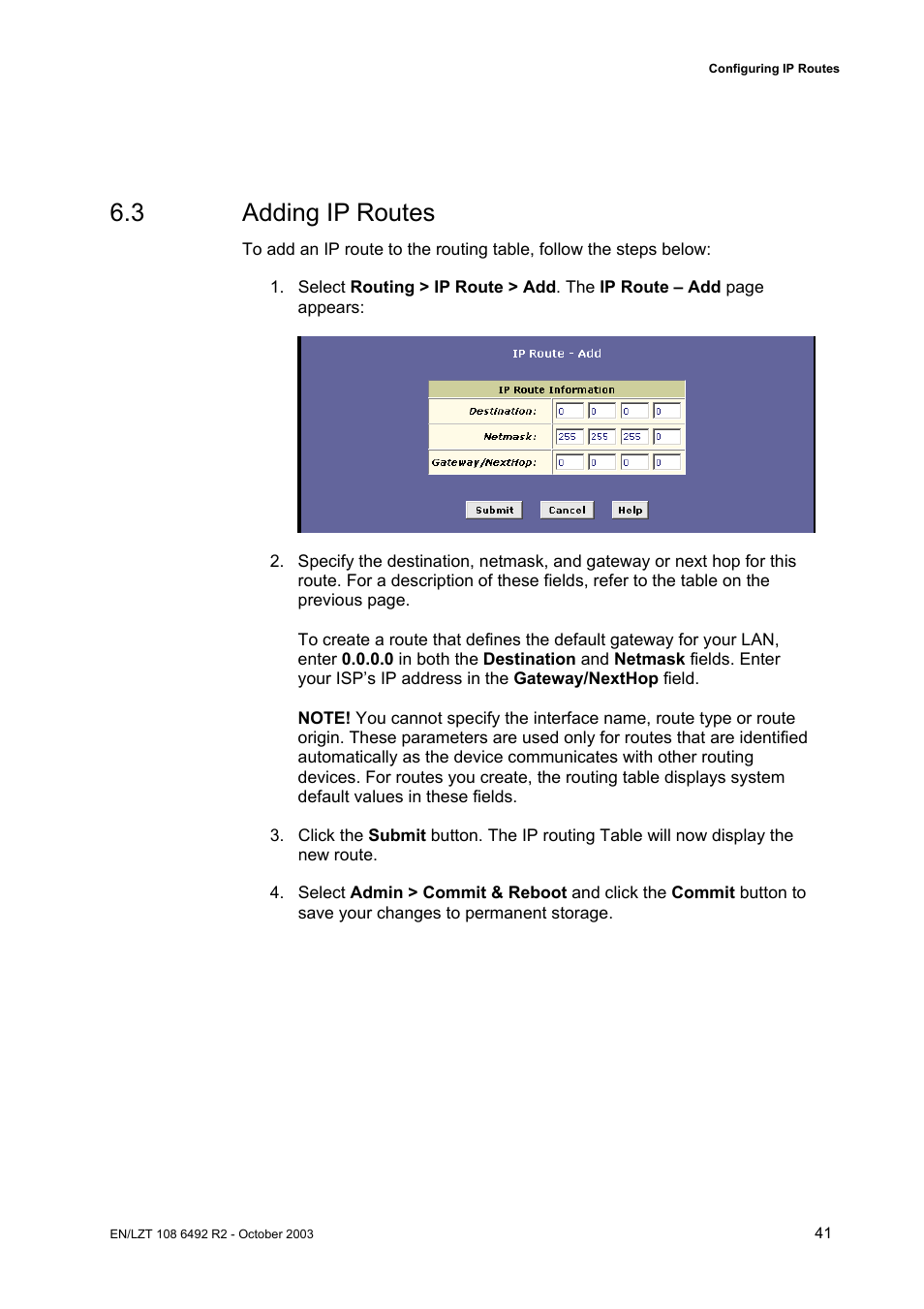 3 adding ip routes | Garmin HM210DP/DI User Manual | Page 49 / 135