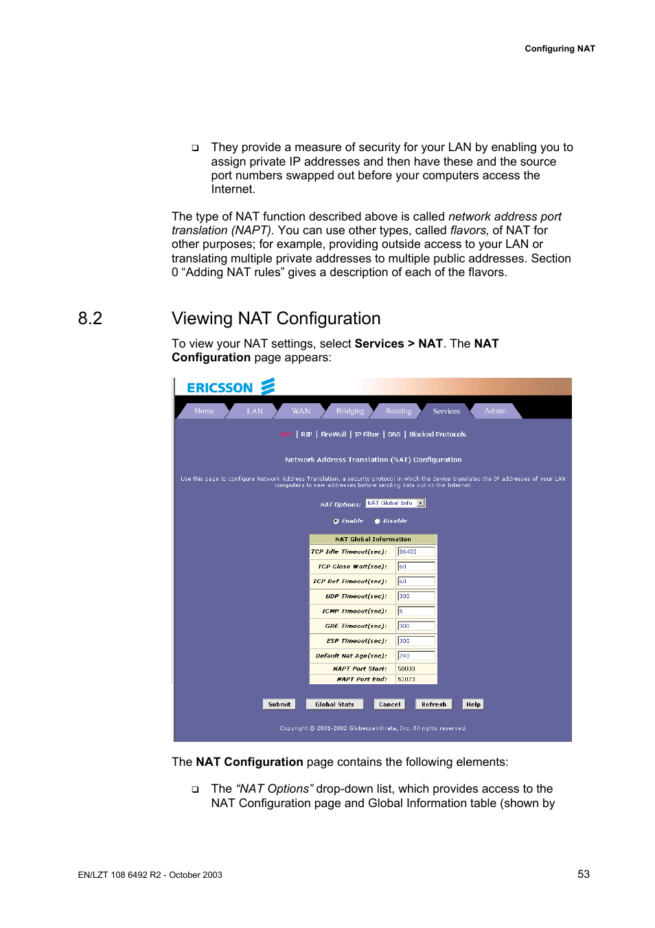 2 viewing nat configuration | Garmin HM210DP/DI User Manual | Page 61 / 135